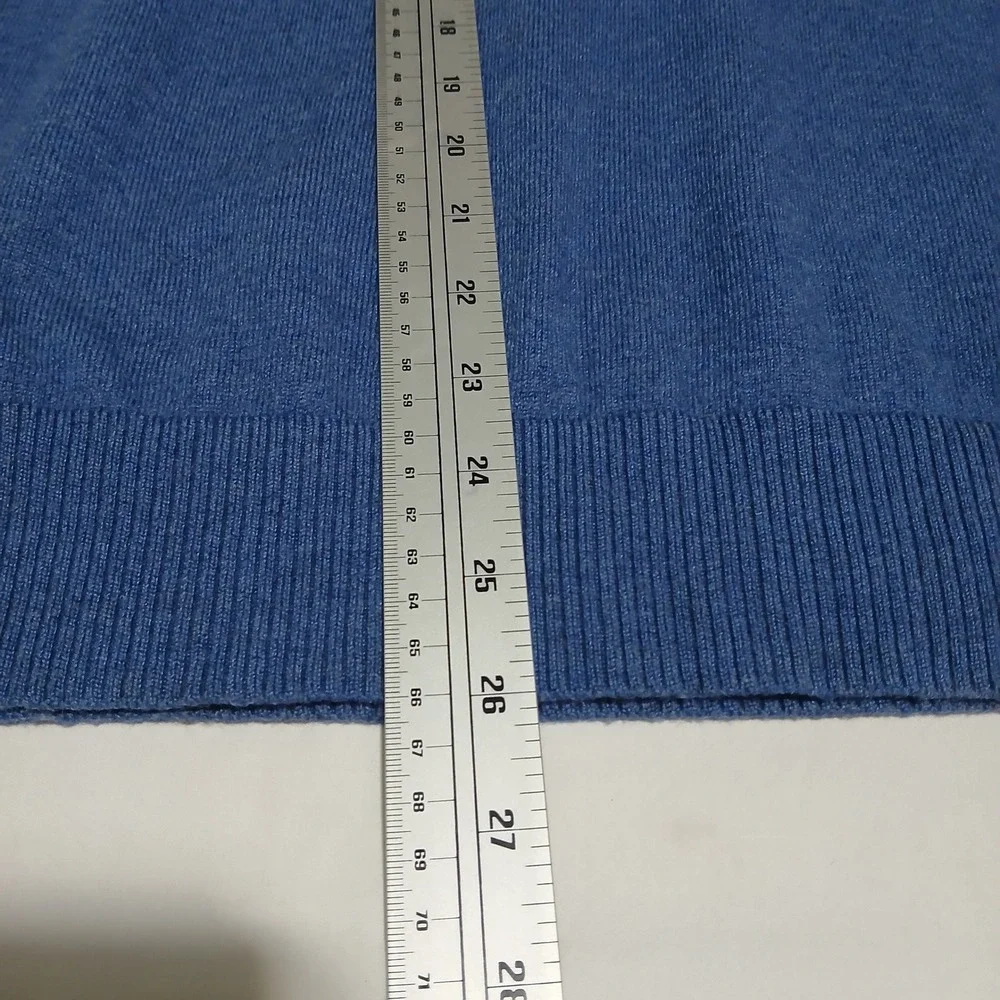 Banana Republic Extra Fine Merino Wool V-Neck Sweater Mens XL‎ Blue